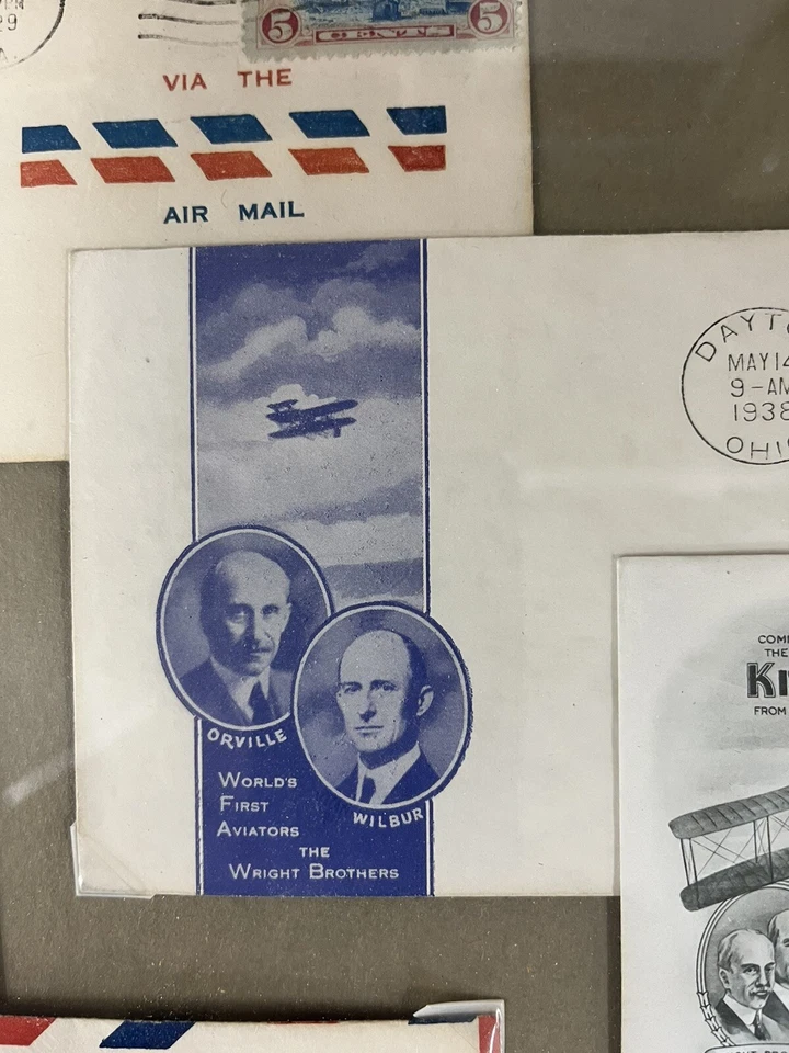 17 Vintage Certified Aviation Stamps & Picture  of WWI fighter planes framed.  - Image 2 of 4