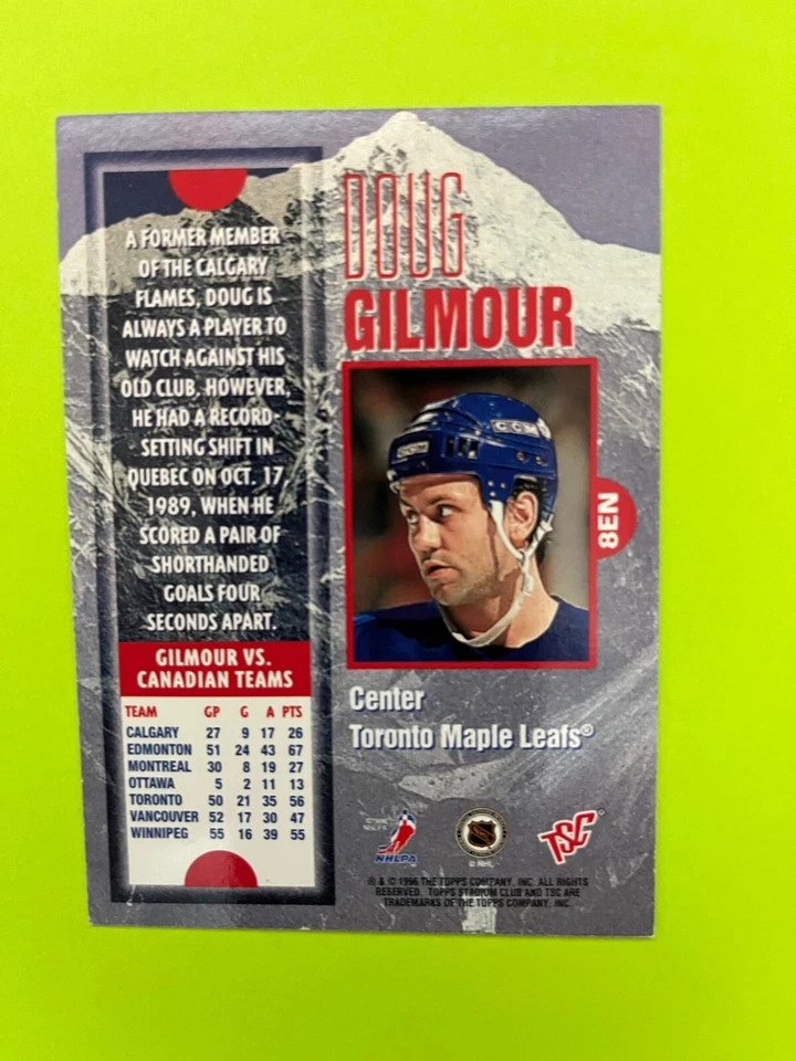 1995-96 Stadium Club Extreme North Insert #8 Doug Gilmour Toronto Maple Leafs - Image 2 of 2