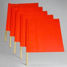 (5 PACK) Orange Banner Flag With Dowel Rods Sz 17.5" x 17.5"