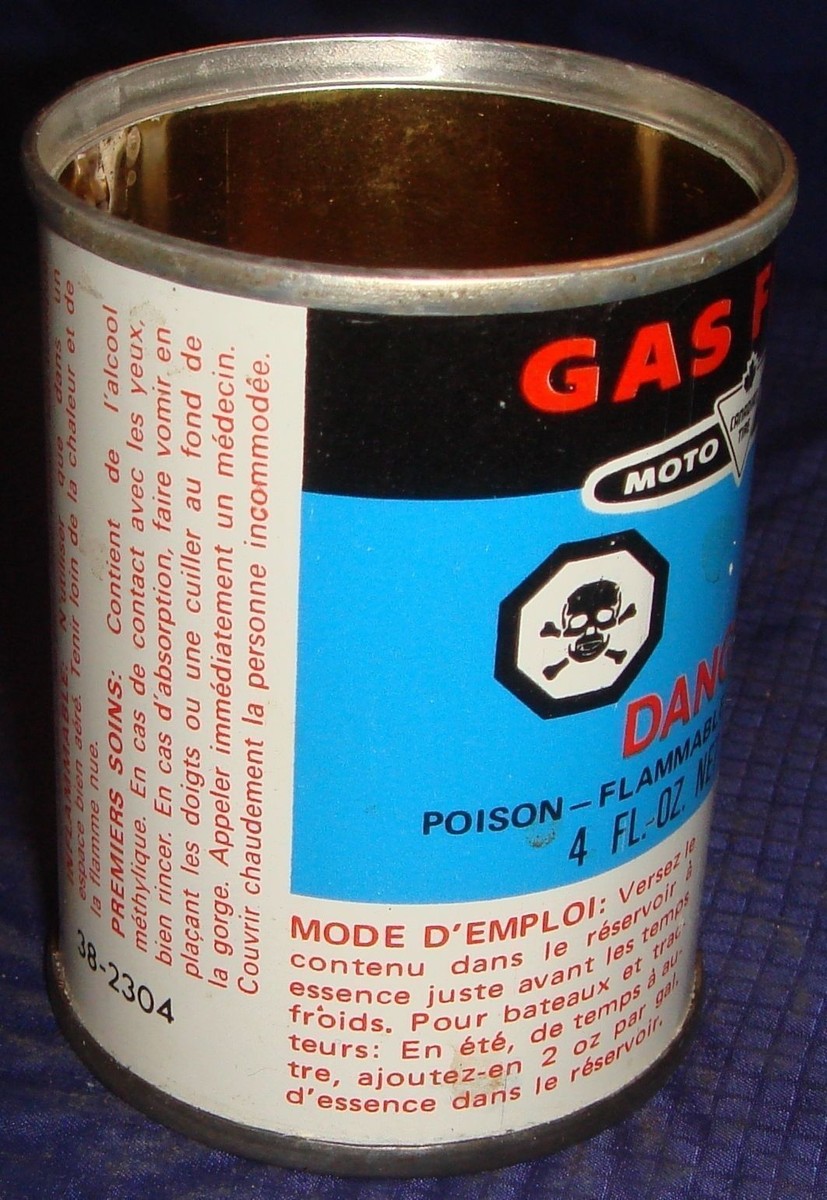 BH823 Vtg CTC Canadian Tire Store Motomaster Gas Flow Tin Can Ad