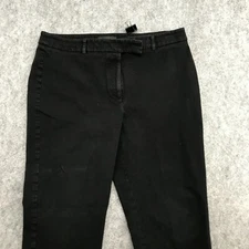 Talbots Pants Womens Size 12 High Waist Straight Black Stretch Hook & Eye Tab