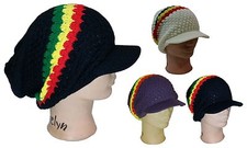 Jamaica Reggae Rasta Style Delux Visor Baggy Beanie Kufi Hat Cap