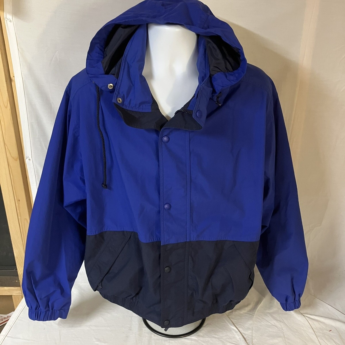 Vtg Eddie Bauer EBtek Mens Nylon Jacket Windbreaker Large Blue