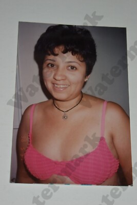 busty latina woman in pink bikini top VINTAGE PHOTOGRAPH Fa