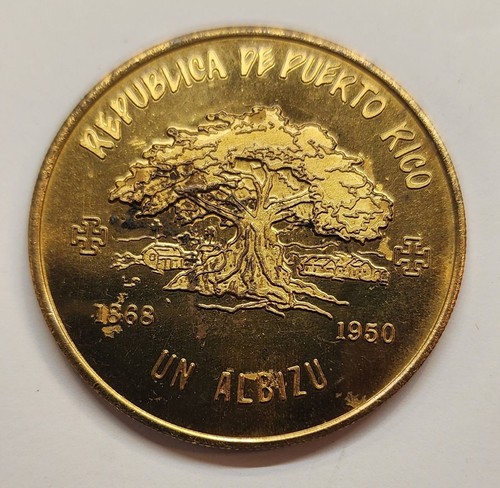 VINTAGE MEDAL / CENTENARIO PEDRO ALBIZU CAMPOS 1891-1991 / PUERTO RICO - Picture 2 of 2