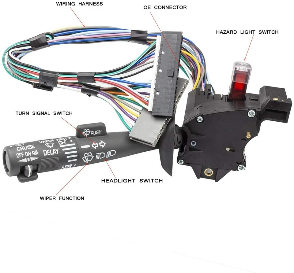 Interruptor intermitente palanca señal de giro brazo de control limpiaparabrisas para Chevy Silverado Foto 3 de 4