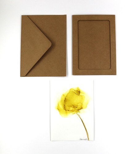 Blank Floral Greeting Cards w/ Envelopes Alcohol Ink Sandy Ash Designs Set of 4 - Picture 9 of 12
