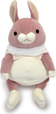Shinada Global Mochi Upright-Eared Rabbit Plush Pink L 30cm Japan