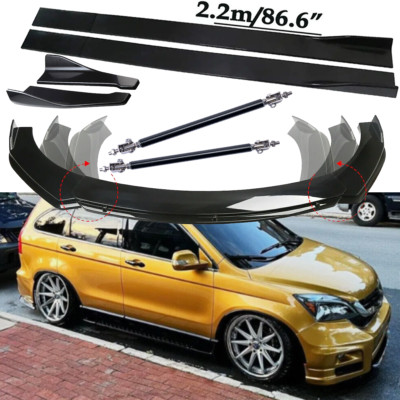 For Honda Pilot 2003-2023 Front Bumper Lip Spoiler Side Skirts Rear Glossy Black