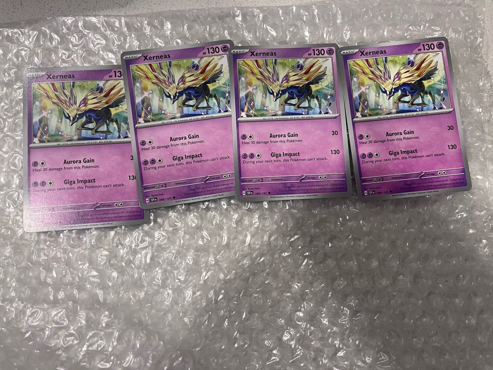 4x Pokémon TCG Xerneas 088/191 Surging Sparks Regular Card Playset 2024 NM