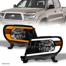 Switchback Sequential For 2005-2011 Toyota Tacoma Blk Headlights w/LED Tube Bar