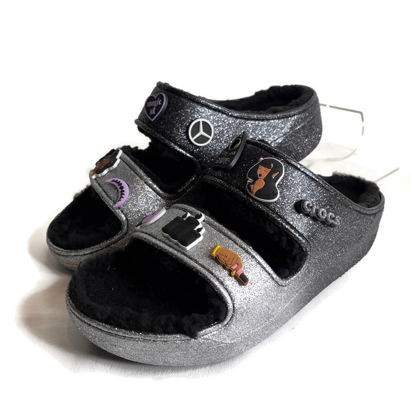 CROCS Classic Cozy Glitter Sandal Slide Size M11 Witch Magic  display picture 3