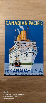 Postkarte Passagierschiff Empress of Britian Canadian Pacific ungel_