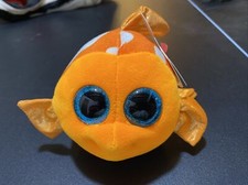 Ty Beanie Boos SAMI the Goldfish 6" Beanbag Plush Stuffed Toy w/ Glitter Eyes