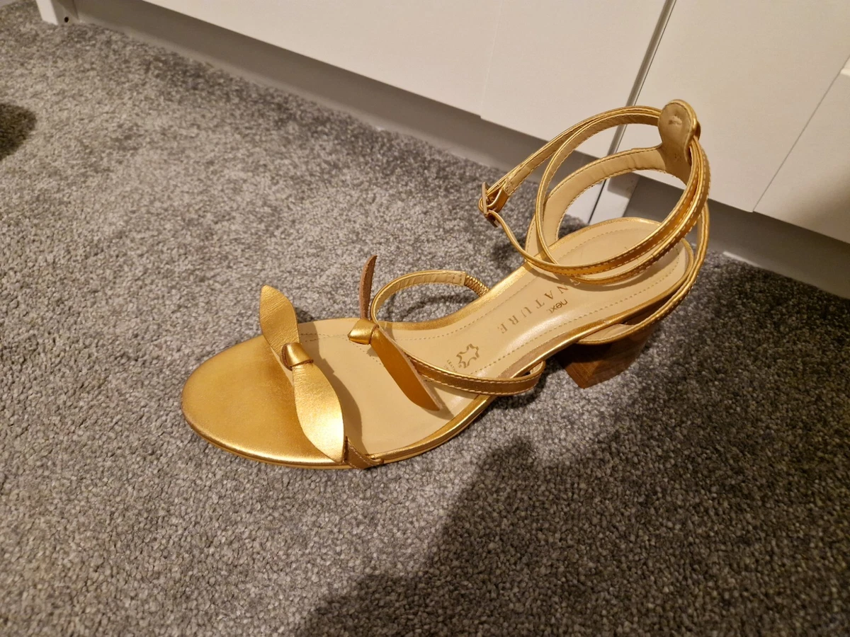 NEW Next Signature Rose Gold Leather Sandals Size 4