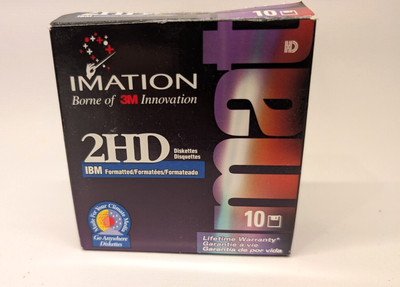 Imation 2HD 3.5 '' Disks IBM, 1.44MB, 7 discs, New, Open Box