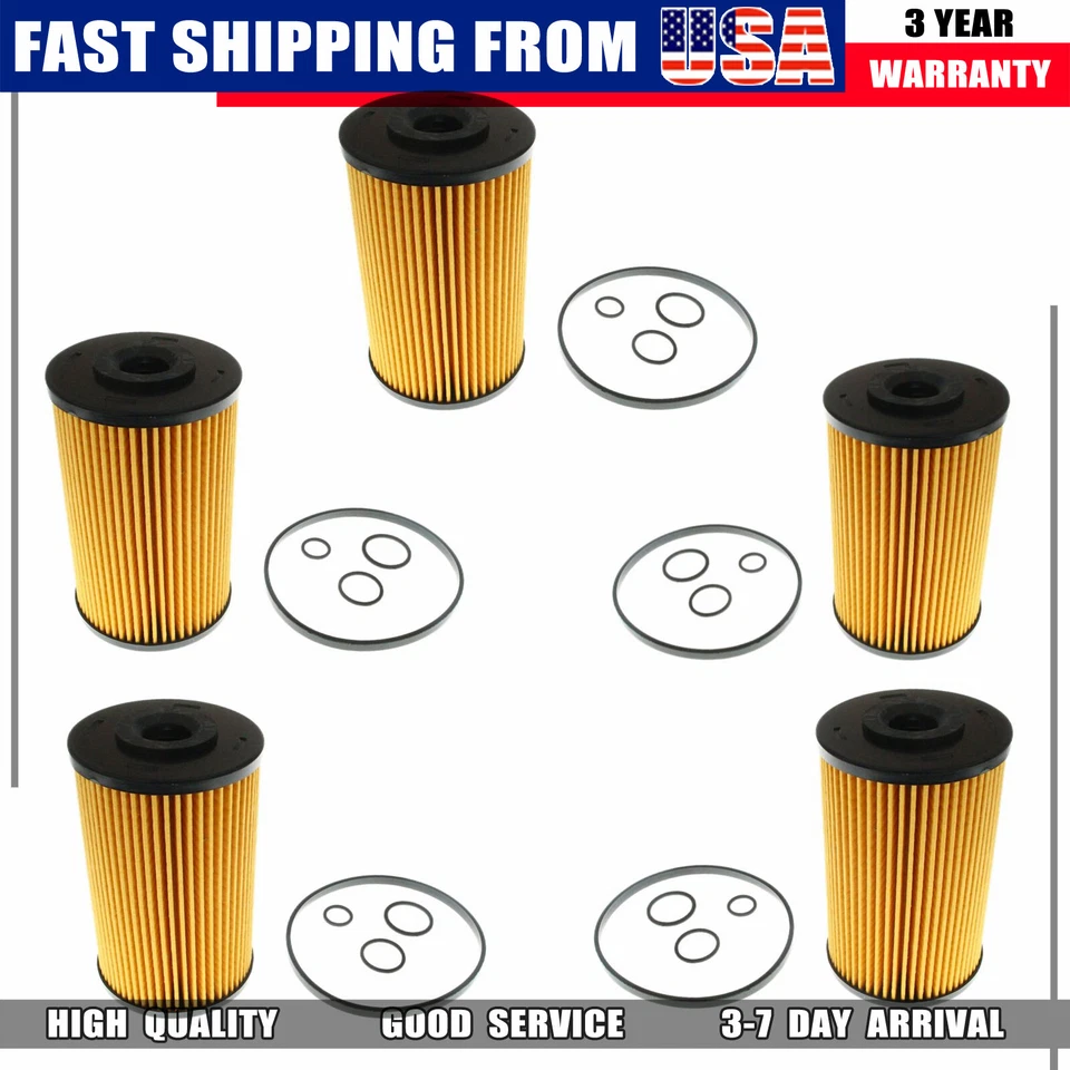 5x For 10-15 Isuzu NPR NQR NPR-HD 4HK1 5.2L Fuel Filter Element Kit NEW - Imagem 3 de 4