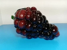 Blown Glass Fruit Vegetable 5.5" Purple Grapes Murano Style Art Glass  Vintage
