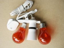 Chick brooder kit Heat basking Lamp 2 x 60 Watt Red Bulbs Quail chickens 19/12