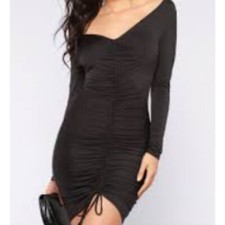 PLT PrettyLittleThing Super Flattering Ruched Ribbed Body Con Dress 4 UK8 EU36