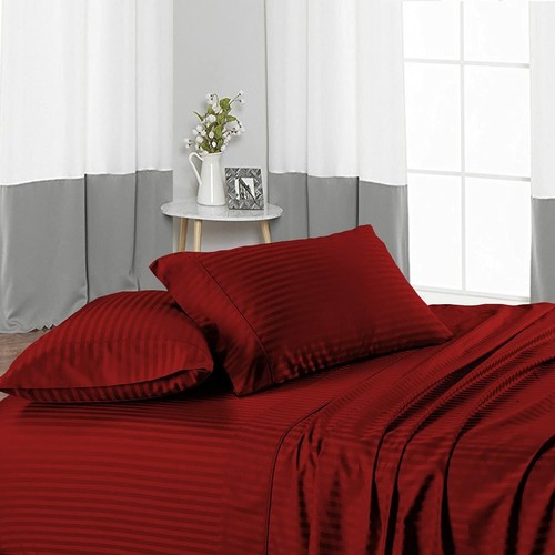 Luxurious 4 PCs Waterbed Sheet Set 1000 TC Egyptian Cotton US Sizes Multi Colors - Picture 150 of 228