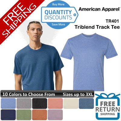 š„ American Apparel Men Triblend Track Tee Light Shirt Blend Up To 3XL ...