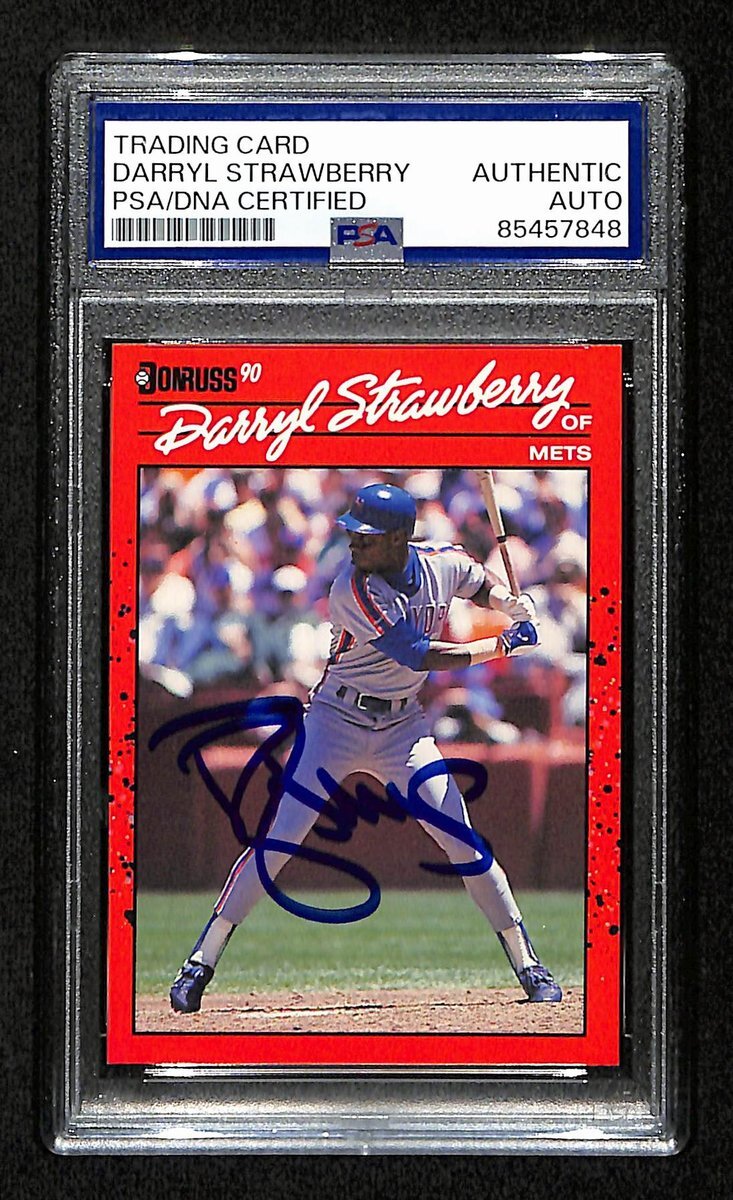Darryl Strawberry Signed/Auto 1990 Donruss Card #235 Mets PSA/DNA 194798
