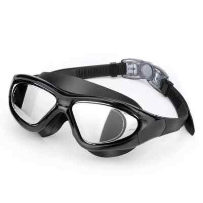Big Frame Competition Swim Goggles with Free Protective Case Pro Clear Lens & Wi