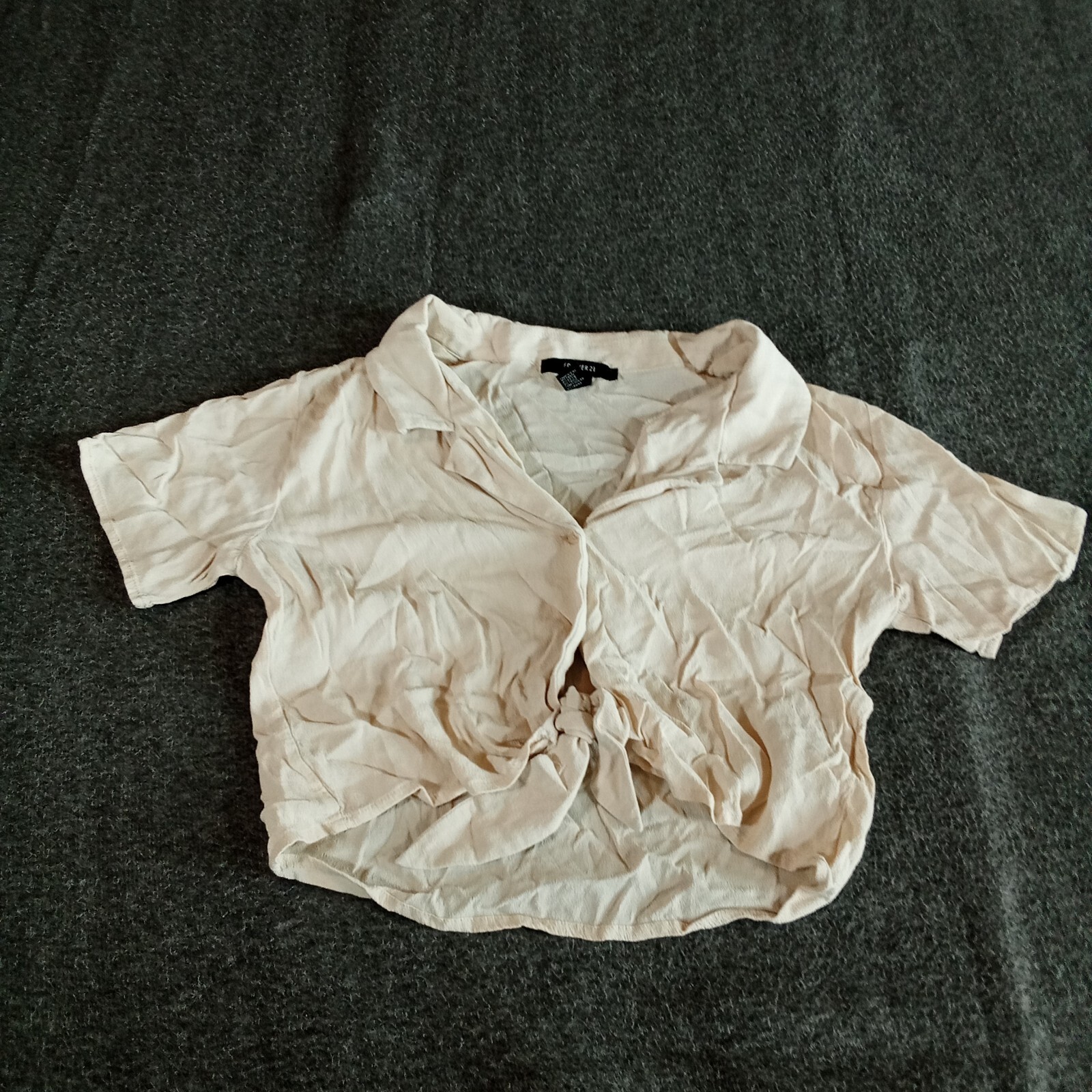 button front crop top forever 21