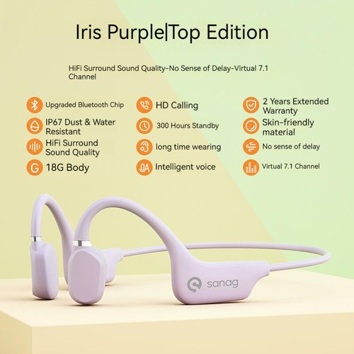 SANAG Bone Conduction Headphones A5S Pro/Max Wireless Bluetooth Sport Headset AU - Picture 23 of 37