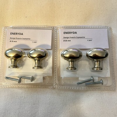 IKEA ENERYDA 2X Cabinet Drawer Pulls 2 Pack 1 3/8  Gold - 603.475.07