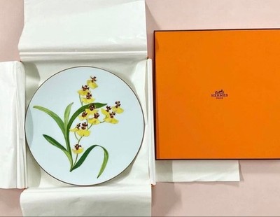HERMES エルメス　花柄お皿 Hermes Plate Jardin des Orchidees Floral Tableware Porcelain | eBay