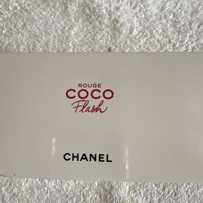 CHANEL Rouge Coco Flash Red Black Zippered Makeup Bag Cosmetic Case