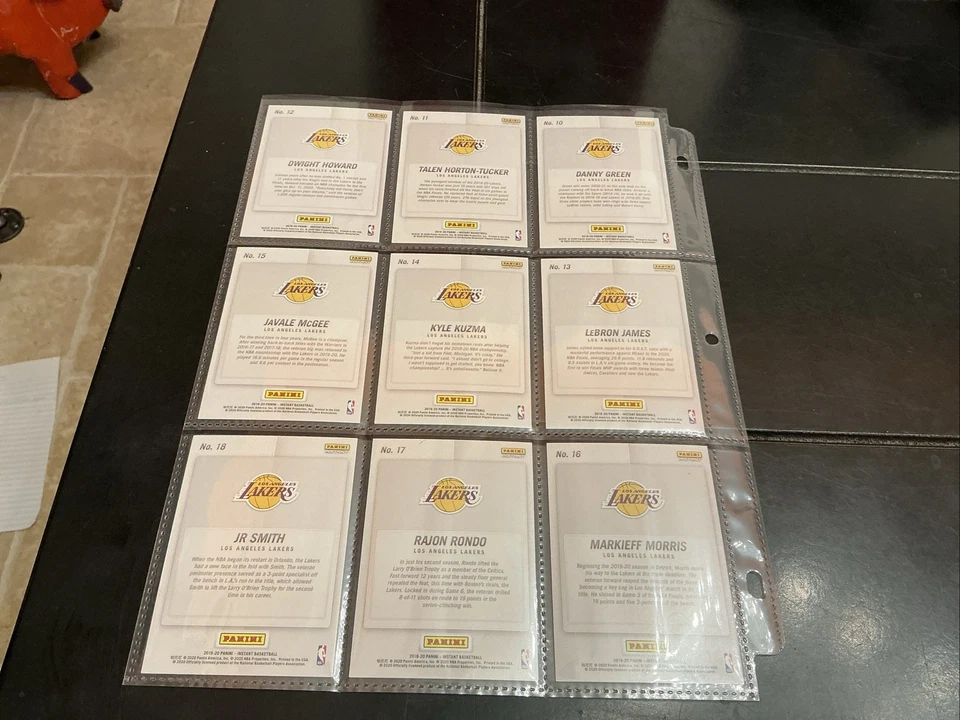 2019-2020 Panini - Juego de 30 equipos de baloncesto instantáneo de Los Angeles Lakers Foto 4 de 4