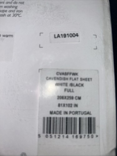 The White Company Cavendish Flat Sheet White and Black 206x259cm 800 tc RRP £200 - Picture 6 of 7