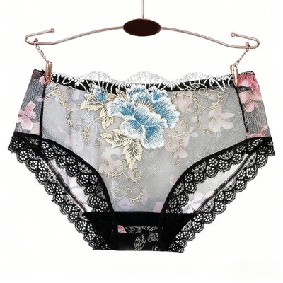Women Flowers Embroidery Sexy Lace Plus Size Seamless Skin Friendly Transparent