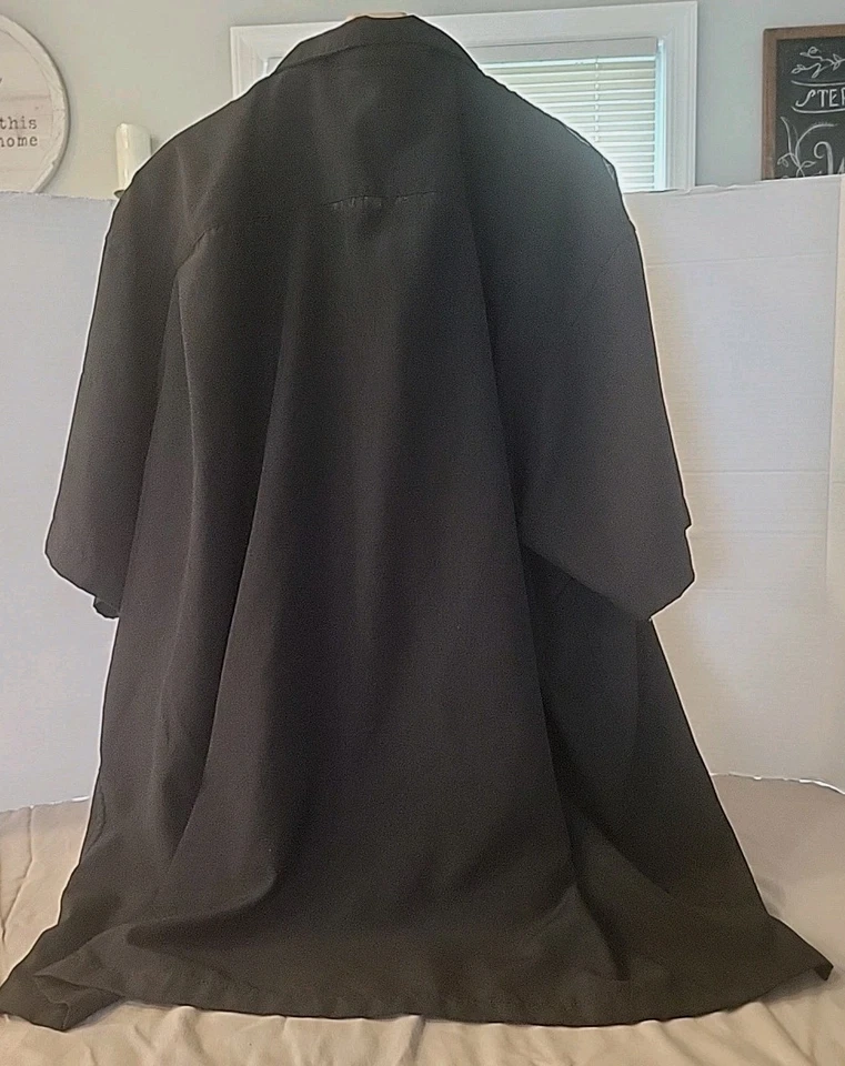 Basic Editions Button Up Black Men's 3XLT Short Sleeve Floral - Image 2 of 4