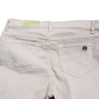 Michael Kors Women Izzy Skinny Jeans Size 10 Pink Mid-Rise QS09AD894L