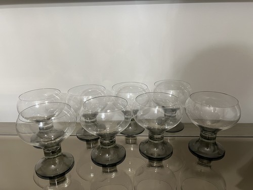 Rosenthal Studio Linie Romus Crystal Challis Smoke Foot Wine Glasses Set Of 8 - Picture 19 of 22