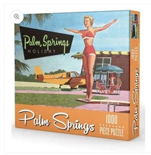 Palm Springs Puzzle Retro MCM Swimming Pool Diving Board Plane 1000 pieces NEW