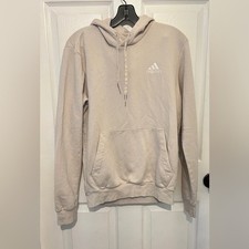 ADIDAS Beige Men's Essentials Feelcozy Fleece Pullover Hoodie Size S