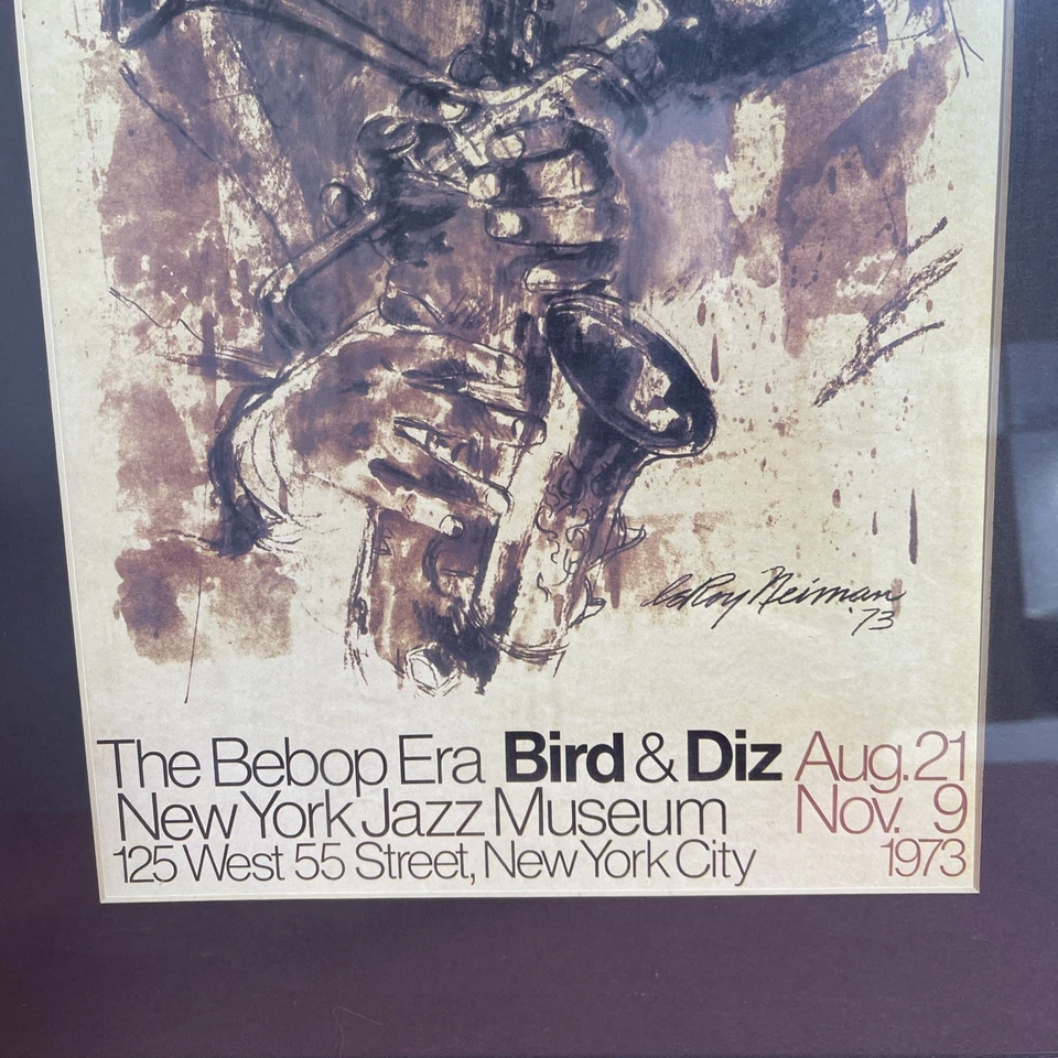 Leroy Neiman NY Jazz Museum The Bebop Era Bird & Diz impresión enmarcada personalizada Foto 3 de 4