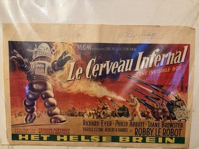 Le Cerveau Infernal The Invisible Boy Original Belgian Movie Poster 1950s MGM