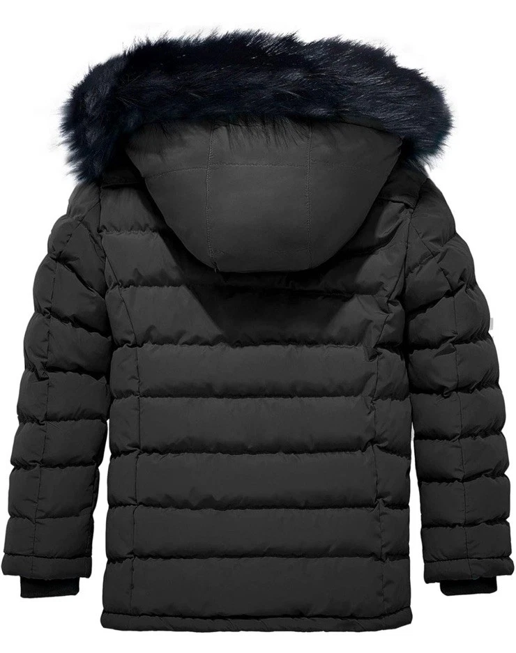 ZSHOW Niñas 8 Puffer Chaqueta Suave Forrada de Vellón Cálido Abrigo de Invierno con Capucha de Piel P4 Foto 2 de 4