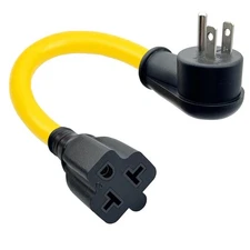 Bevel Duty Extender AC Plug Adapter [4 in 1] 12AWG Home AC Plug to 20 Amp T-B...