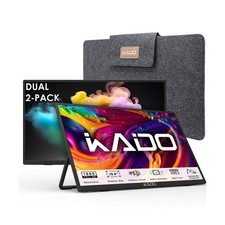 Kado Dual Portable Monitor Setup - 2-Pack 15.6'' FHD 1080p, Ultra-Slim Laptop...