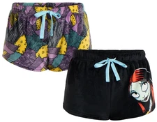 Disney Women's Nightmare Before Christmas Sally Minky Sleep Shorts, 2-Pack, Med