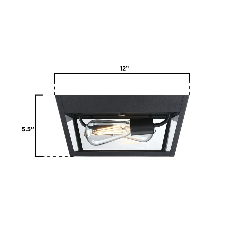 Westinghouse Lighting Peterson 12 pulgadas, dos luces exterior texturizado negro 2 luces Foto 4 de 4