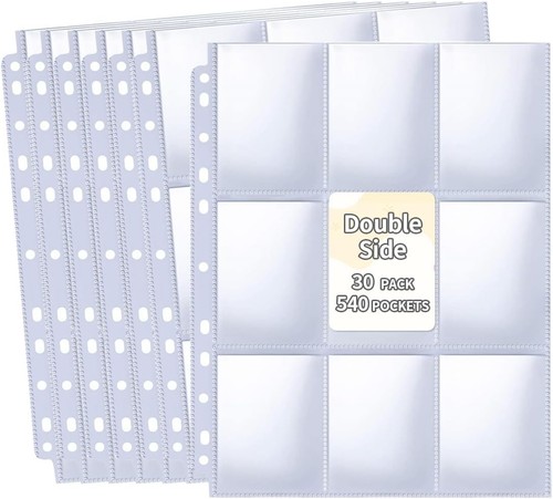 Acid Free PVC Free Card Sheets 400-Pack 9-Pocket Trading Card Sleeves - Baseball  Card Sheets For 3-Ring Binder, Top Loading, For MTG, Pokmon, Sports Cards