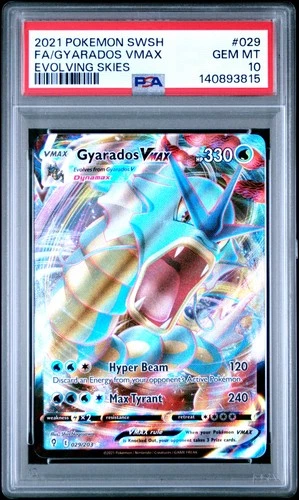 2021 POKEMON SWORD & SHIELD EVOLVING SKIES #029 FULL ART/GYARADOS VMAX PSA 10